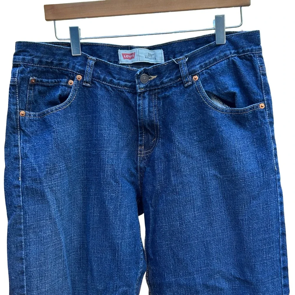 Levis 550 Relaxed Fit Jeans Men 36x29 Dark Wash Blue Straight Leg Denim 5550-259
